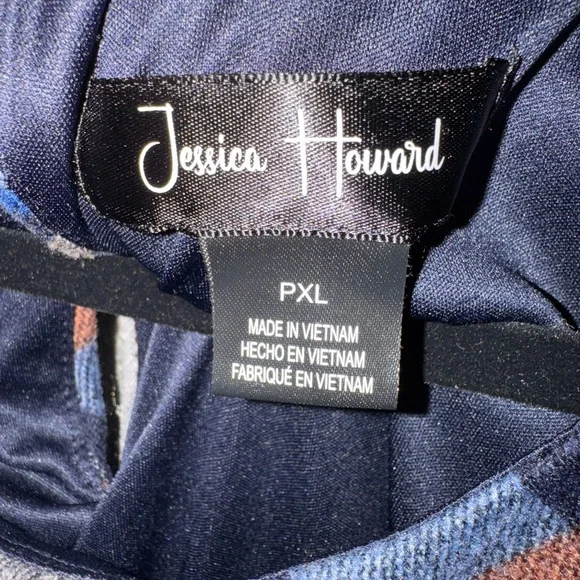 Jessica Howard Multicolor Plaid Long Sleeve Dress - Picture 3 of 4